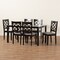 Baxton Studio Verner Modern and Contemporary Grey Fabric and Dark Brown Finished Wood  7-Piece Dining Set 186-10532-10519-Zoro - alternate 7